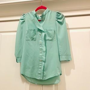 Boutique Teal button down